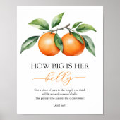 Oranje Baby shower buikteken Poster (Voorkant)