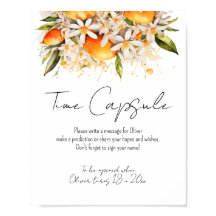 Oranje Baby shower Citrus Tijd Capsule