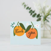 Oranje Baby shower dank u Briefkaart (Staand voorkant)