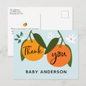 Oranje Baby shower dank u Briefkaart (Voorkant / Achterkant)