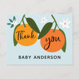 Oranje Baby shower dank u Briefkaart