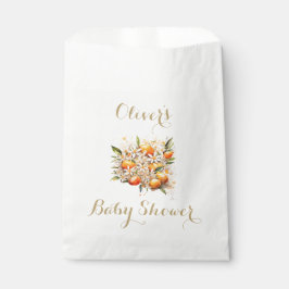 Oranje Baby shower Geslachtsneutrale Citrus Bedankzakje