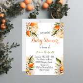 Oranje Baby shower Geslachtsneutrale Citrus Kaart