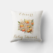 Oranje Baby shower Geslachtsneutrale Citrus Kussen (Achterkant)