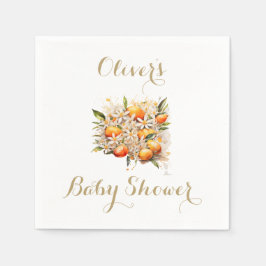 Oranje Baby shower Geslachtsneutrale Citrus Servet