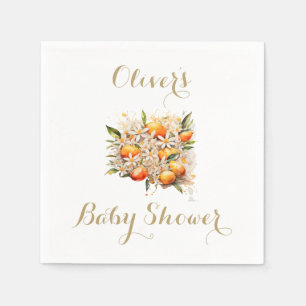 Oranje Baby shower Geslachtsneutrale Citrus Servet