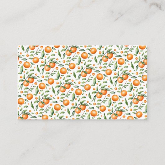 Oranje Baby shower Hoe groot is haar buikspel Informatiekaartje (Achterkant)