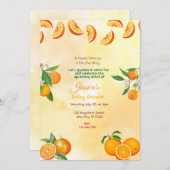 Oranje Baby shower Kaart (Voorkant / Achterkant)