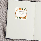 Oranje Baby shower keukenbord Vierkante Sticker