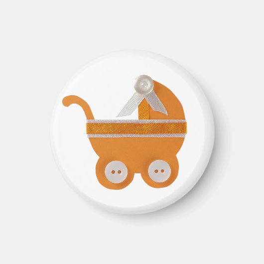 Oranje baby shower magneet (Voorkant)
