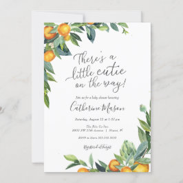 Oranje Baby shower met kleine stropdas Kaart