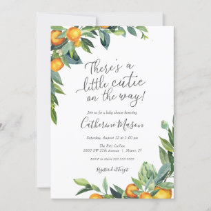 Oranje Baby shower met kleine stropdas Kaart