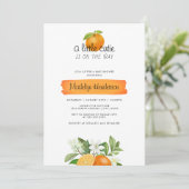 Oranje Baby shower met kleine stropdas Kaart (Staand voorkant)