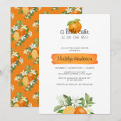 Oranje Baby shower met kleine stropdas Kaart (Voorkant / Achterkant)