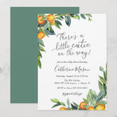 Oranje Baby shower met kleine stropdas Kaart (Voorkant / Achterkant)