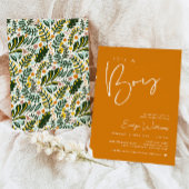 Oranje Baby shower minimalistische uitnodiging