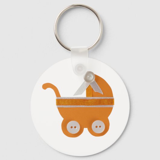 Oranje baby shower sleutelhanger (Voorkant)