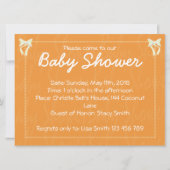 Oranje Baby shower uitnodiging (Voorkant)