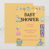 ORANJE BABY SHOWER UITNODIGING (Voorkant / Achterkant)