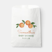 Oranje Baby shower van kleine cutie Citrus Bedankzakje (Voorkant)