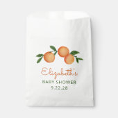 Oranje Baby shower van kleine cutie Citrus Bedankzakje (Voorkant)