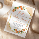 Oranje Baby shower van kleine cutie Citrus Kaart