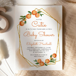 Oranje Baby shower van kleine cutie Citrus Kaart