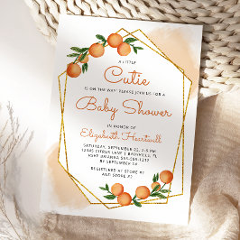 Oranje Baby shower van kleine cutie Citrus Kaart