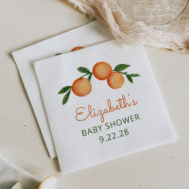 Oranje Baby shower van kleine cutie Citrus Servet