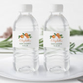 Oranje Baby shower van kleine cutie Citrus Waterfles Etiket