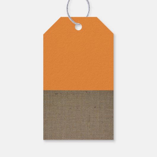 Oranje Baby shower voor Fox Burlap Cadeaulabel (Achterkant)