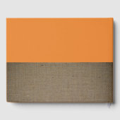 Oranje Baby shower voor Fox Burlap Gastenboek (Achterkant)