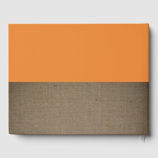 Oranje Baby shower voor Fox Burlap Gastenboek (Achterkant)