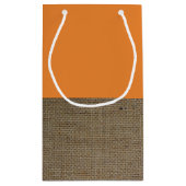 Oranje Baby shower voor Fox Burlap Klein Cadeauzakje (Achterkant)