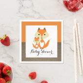 Oranje Baby shower voor Fox Burlap Servet (Insitu)