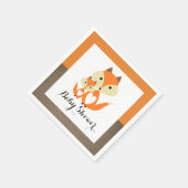 Oranje Baby shower voor Fox Burlap Servet (Hoek)