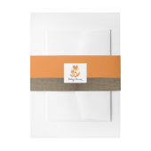 Oranje Baby shower voor Fox Burlap Uitnodigingen Wikkel (Voorkant Voorbeeld)