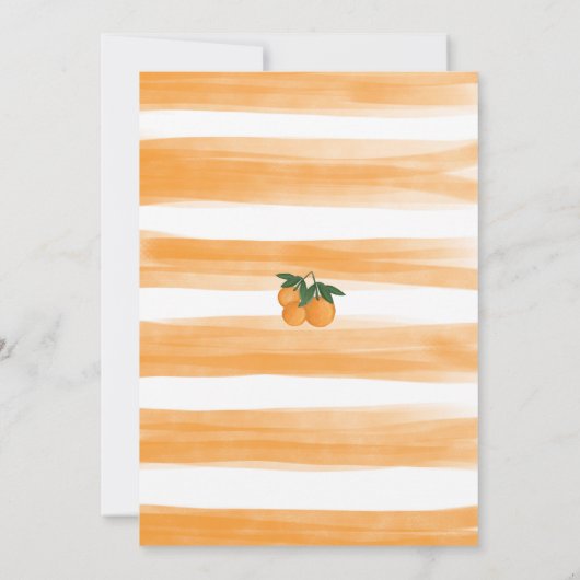 Oranje Baby shower Zomer Citrus Boho Greenery Kaart (Achterkant)