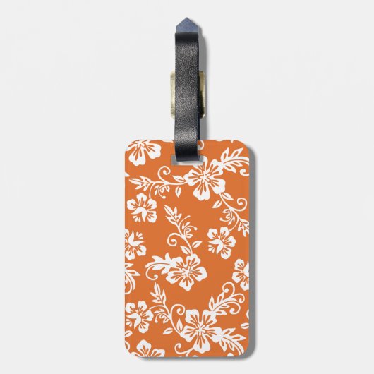 Oranje Bagagelabel Hawaiian Print (Achterkant verticaal)