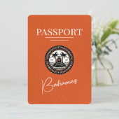 Oranje Bahamas Paspoort Bewaar de datum Save The Date (Staand voorkant)
