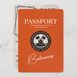 Oranje Bahamas Paspoort Bewaar de datum Save The Date