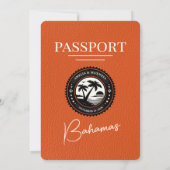 Oranje Bahamas Passport bruiloft Kaart (Achterkant)