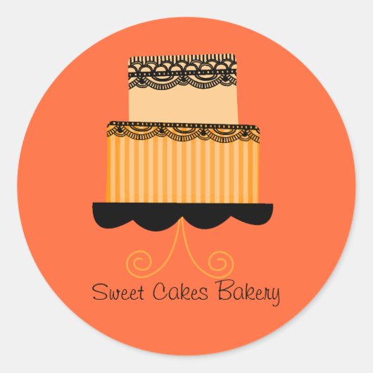 Oranje bakkerij Sticker (Voorkant)