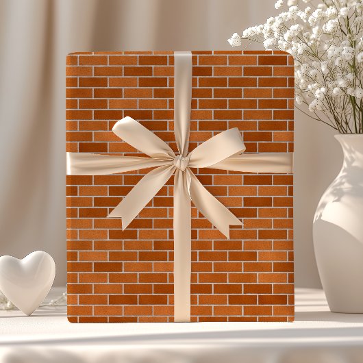 Oranje Bakstenen Muur Cadeaupapier