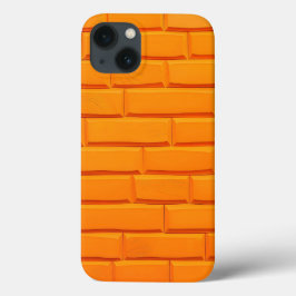Oranje Bakstenen Muur iPhone Hoesje Helder Stijl