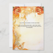 Oranje balgons pioenroos bloemen bruid te zijn kaart (Achterkant)