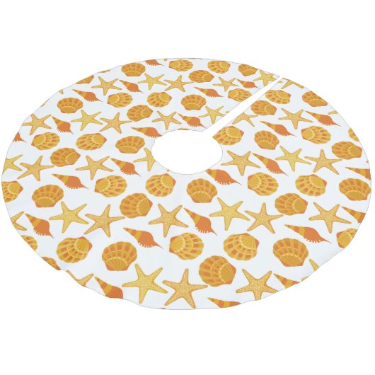 Oranje balkpatroon kerstboom rok (Gekanteld)