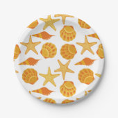 Oranje balkpatroon papieren bordje (Voorkant)
