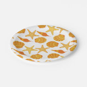 Oranje balkpatroon papieren bordje (Gekanteld)