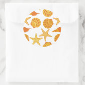 Oranje balkpatroon ronde sticker (Tas)